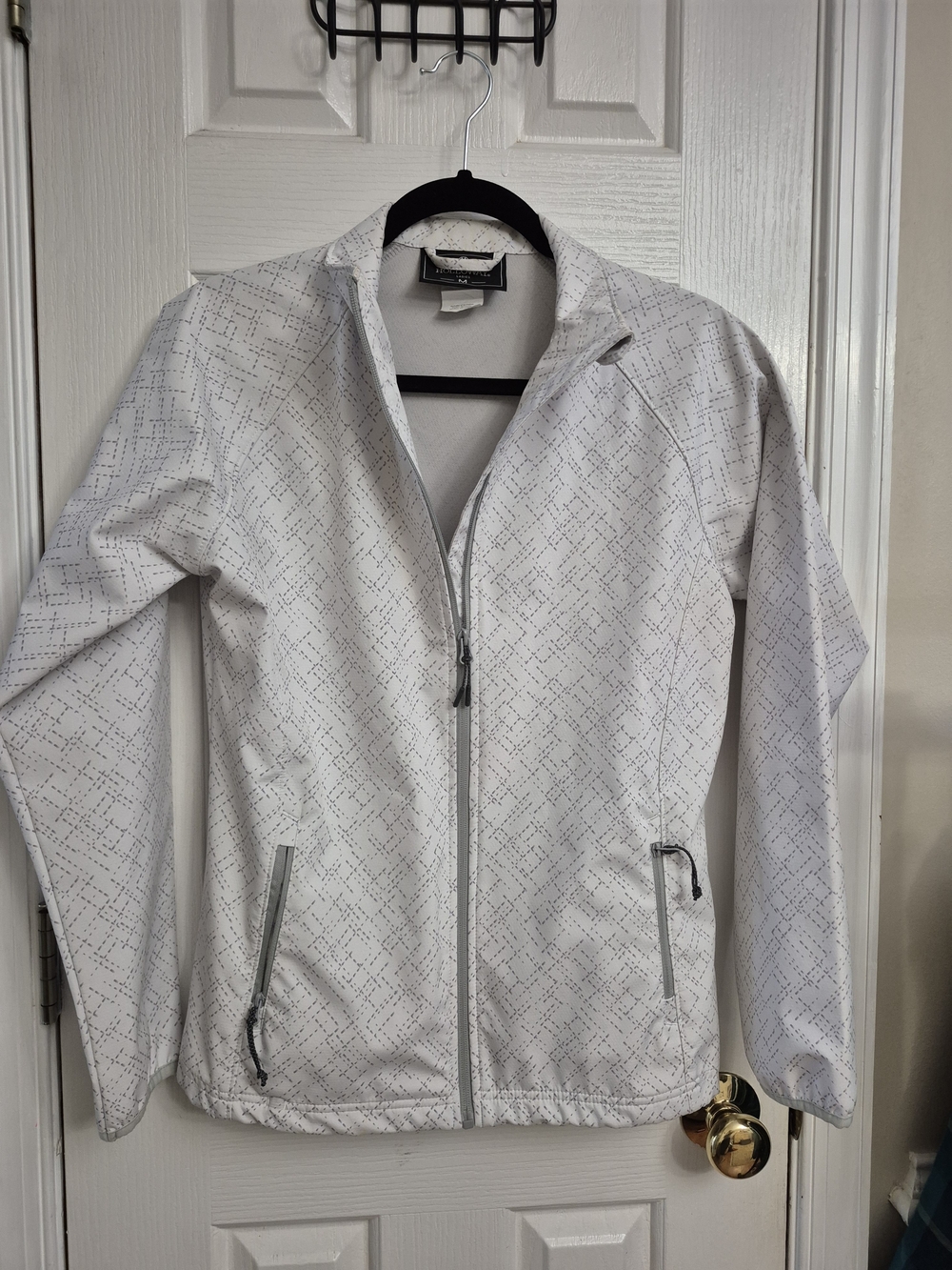 Holloway White Micro-Print Zip Utility Jacket